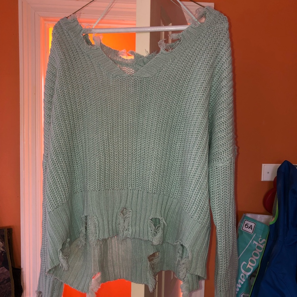 Fringe V Neck Sweater